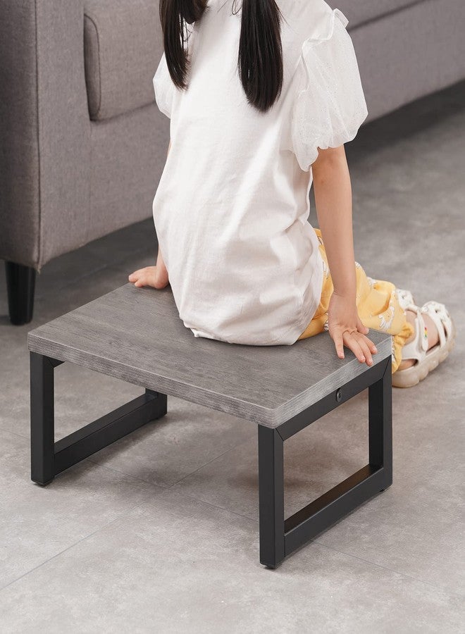 Snughome Wooden Step Stools for Adults Kids, Solid Portable Wooden Bedside Step Stool Adults Hold Up to 350 lb, One Step Foot Stool for Kitchen, Bedroom, Living Room, Bathroom - Self-Assembly(Grey) - Image 3